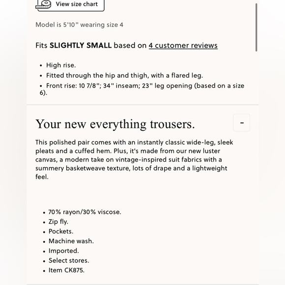 J.Crew Tall cuffed wide-leg trouser in luster canvas 6-Tall - Picture 7 of 9